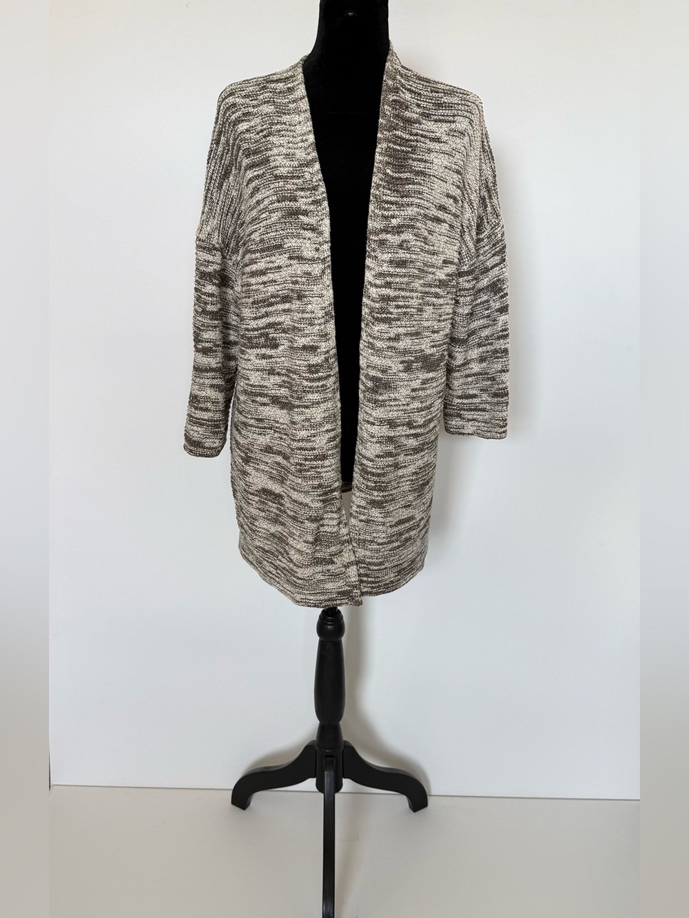Pure Jill J. Jill M Marlet Long Open Front Cardigan Sweater Cotton Blend